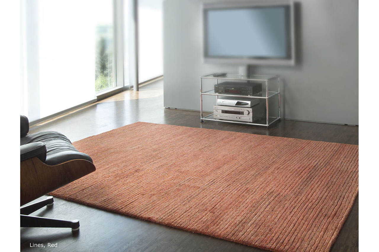 Tapis Canapa Line Red 100% Chanvre